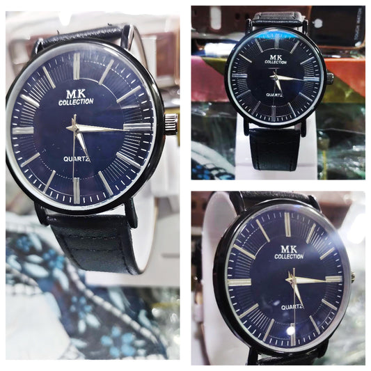 Modern Edge Black Leather Strap Watch – Sleek, Durable, And Timeless Without Box