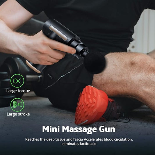 Blue Idea Massage Gun Deep Tissue, Handheld Muscle Massager With 4 Massage Heads, Super Quiet Massage Gun For Muscle Pain Relief Relax Recovery