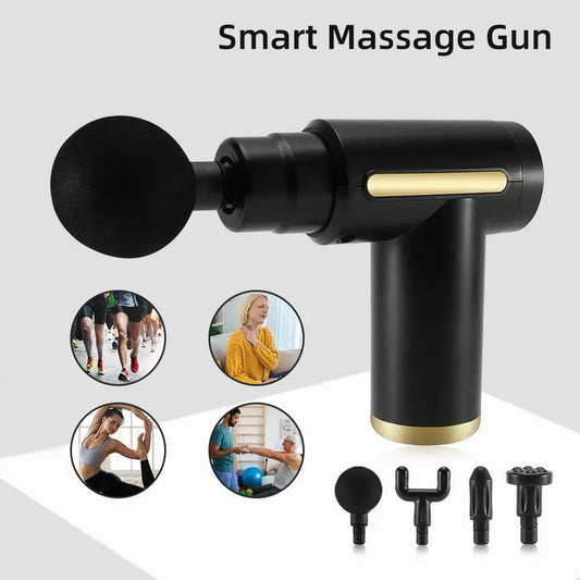 Blue Idea Massage Gun Deep Tissue, Handheld Muscle Massager With 4 Massage Heads, Super Quiet Massage Gun For Muscle Pain Relief Relax Recovery
