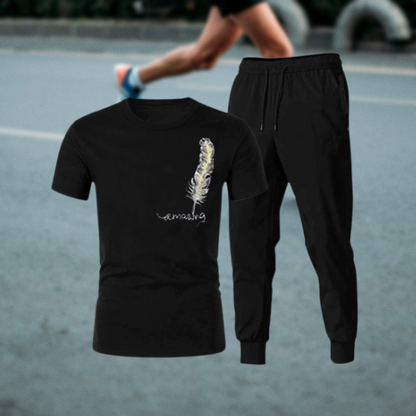Tracksuit Amazing Trendy Smart Black T Shirt And Trouser For Boys & Men | Fitness Training Muscle Workout Gym Track Suit For Me