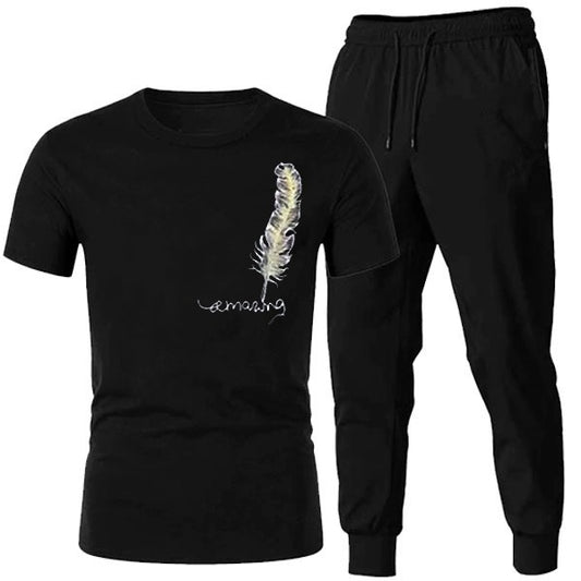Tracksuit Amazing Trendy Smart Black T Shirt And Trouser For Boys & Men | Fitness Training Muscle Workout Gym Track Suit For Me