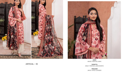 ✨ Zesh ✨ 3 Pieceunstitched Suit Zesh Summaer Lawn Collection 2025